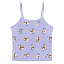 Load image into Gallery viewer, Playful Red Husky Adventures Women's Cami and Shorts Pajama Set-6