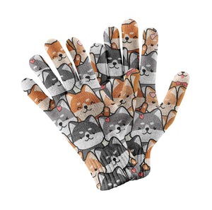 Playful Shiba Love Touch Screen Gloves-Accessories-Accessories, Dog Dad Gifts, Dog Mom Gifts, Gloves, Shiba Inu-6