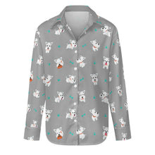 Load image into Gallery viewer, Playful Westie Adventure Love Women's Shirt-Apparel-Apparel,Dog Mom Gifts,Shirt,West Highland Terrier-S-DarkGray-15