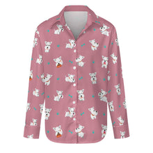 Load image into Gallery viewer, Playful Westie Adventure Love Women's Shirt-Apparel-Apparel,Dog Mom Gifts,Shirt,West Highland Terrier-S-PaleVioletRed-1