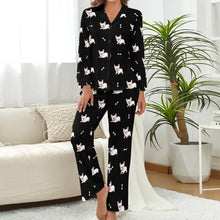 Load image into Gallery viewer, Playful White Frenchie Charm Pajamas Set for Women-32