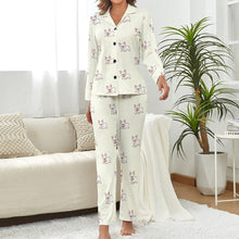 Load image into Gallery viewer, Playful White Frenchie Charm Pajamas Set for Women-3