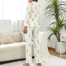 Load image into Gallery viewer, Playful White Frenchie Charm Pajamas Set for Women-S-Ivory-1