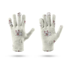 Load image into Gallery viewer, Playful White Frenchie Charm Touch Screen Gloves-Accessories-Accessories,Dog Dad Gifts,Dog Mom Gifts,Gloves-9