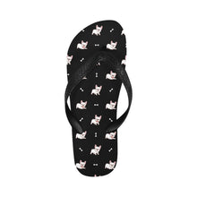 Load image into Gallery viewer, Playful White Frenchie Charm Unisex Slippers - 7 Gradients-Black-S-23