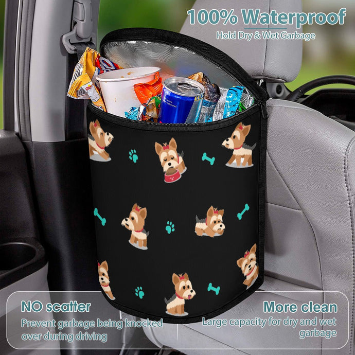 Playful Yorkie Love Multipurpose Car Storage Bag-Car Accessories-Bags, Car Accessories, Yorkshire Terrier-ONE SIZE-Black-5