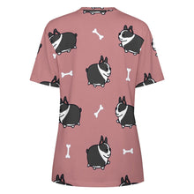 Load image into Gallery viewer, Plumpy Boston Terrier Love All Over Print Women&#39;s Cotton T-Shirt - 4 Colors-Apparel-Apparel, Boston Terrier, Shirt, T Shirt-11