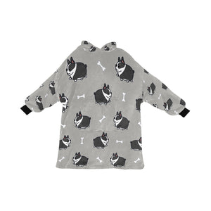 Plumpy Boston Terrier Love Blanket Hoodie for Women-Apparel-Apparel, Blankets-DarkGray-ONE SIZE-13