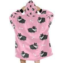 Load image into Gallery viewer, Plumpy Boston Terrier Love Blanket Hoodie for Women-Apparel-Apparel, Blankets-8