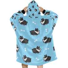 Load image into Gallery viewer, Plumpy Boston Terrier Love Blanket Hoodie for Women-Apparel-Apparel, Blankets-4