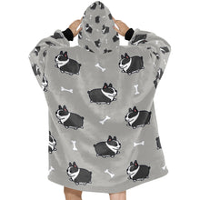 Load image into Gallery viewer, Plumpy Boston Terrier Love Blanket Hoodie for Women-Apparel-Apparel, Blankets-15