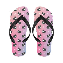 Load image into Gallery viewer, Plumpy Boston Terrier Love Unisex Flip Flop Slippers - 5 Colors-Footwear-Accessories, Boston Terrier, Slippers-Magenta Melt (pink to light magenta)-S-2