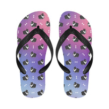 Load image into Gallery viewer, Plumpy Boston Terrier Love Unisex Flip Flop Slippers - 5 Colors-Footwear-Accessories, Boston Terrier, Slippers-Midnight Blush (deep purple to pink)-S-1