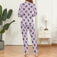 Load image into Gallery viewer, Plumpy Boston Terrier Love Women&#39;s Soft Pajama Set - 4 Colors-Pajamas-Apparel, Boston Terrier, Pajamas-XS-Thistle1-9