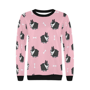 Plumpy Boston Terrier Love Women's Sweatshirt-Apparel-Apparel, Boston Terrier, Sweatshirt-2