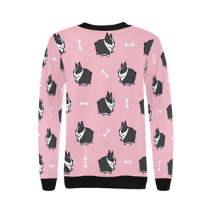 Plumpy Boston Terrier Love Women's Sweatshirt-Apparel-Apparel, Boston Terrier, Sweatshirt-3