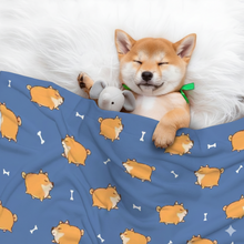Load image into Gallery viewer, Plumpy Shiba Love Blanket for Dog-Pet Furniture-Blanket for Dogs,Blankets,Home Decor,Shiba Inu-1