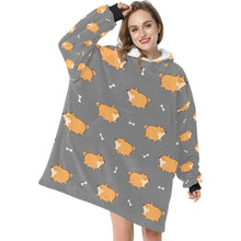 Load image into Gallery viewer, Plumpy Shiba Love Blanket Hoodie for Women-Apparel-Apparel, Blankets-10