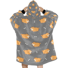 Load image into Gallery viewer, Plumpy Shiba Love Blanket Hoodie for Women-Apparel-Apparel, Blankets-12