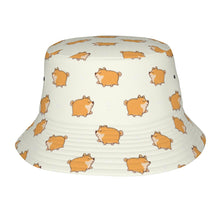 Load image into Gallery viewer, Plumpy Shiba Love Bucket Hat-Hats &amp; Caps-Ivory White-One Size-25