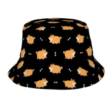 Load image into Gallery viewer, Plumpy Shiba Love Bucket Hat-Hats &amp; Caps-Midnight Black-One Size-49