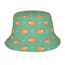 Load image into Gallery viewer, Plumpy Shiba Love Bucket Hat-Hats &amp; Caps-Mint Green-One Size-1