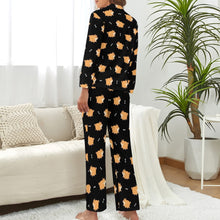 Load image into Gallery viewer, Plumpy Shiba Love Pajamas Set for Women-S-Black-33