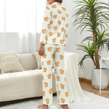 Load image into Gallery viewer, Plumpy Shiba Love Pajamas Set for Women-S-Ivory-1