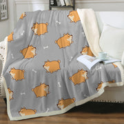 Plumpy Shiba Love Soft Warm Fleece Blanket - 4 Colors-Blanket-Blankets, Home Decor, Shiba Inu-10
