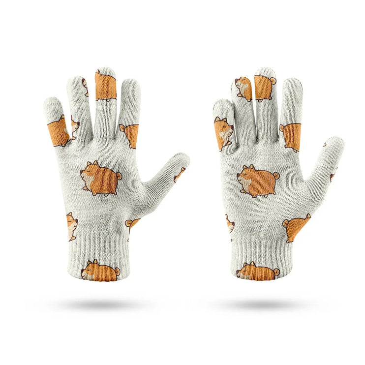 Plumpy Shiba Love Touch Screen Gloves-Accessories-Accessories,Dog Dad Gifts,Dog Mom Gifts,Gloves-13