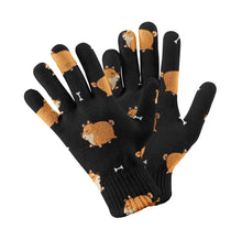 Load image into Gallery viewer, Plumpy Shiba Love Touch Screen Gloves-Accessories-Accessories,Dog Dad Gifts,Dog Mom Gifts,Gloves-Black-5