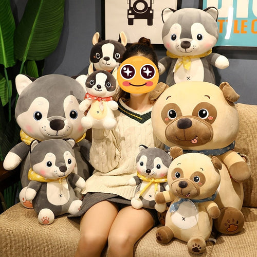 Plush Cotton Dog Stuffed Animals - Boston Terrier / French Bulldog, Husky, and Pug-Dogs, Home Decor, Soft Toy, Stuffed Animal-10