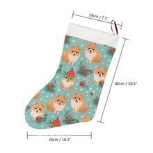 Load image into Gallery viewer, Pom-Pom Christmas Holiday Cheer Christmas Stocking-Christmas Ornament-Christmas, Home Decor, Pomeranian-26X42CM-White-4