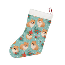 Load image into Gallery viewer, Pom-Pom Christmas Holiday Cheer Christmas Stocking-Christmas Ornament-Christmas, Home Decor, Pomeranian-26X42CM-White-1