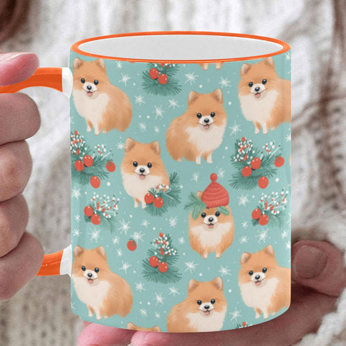 Pom-Pom Christmas Holiday Cheer Coffee Mug-White8-ONE SIZE-1