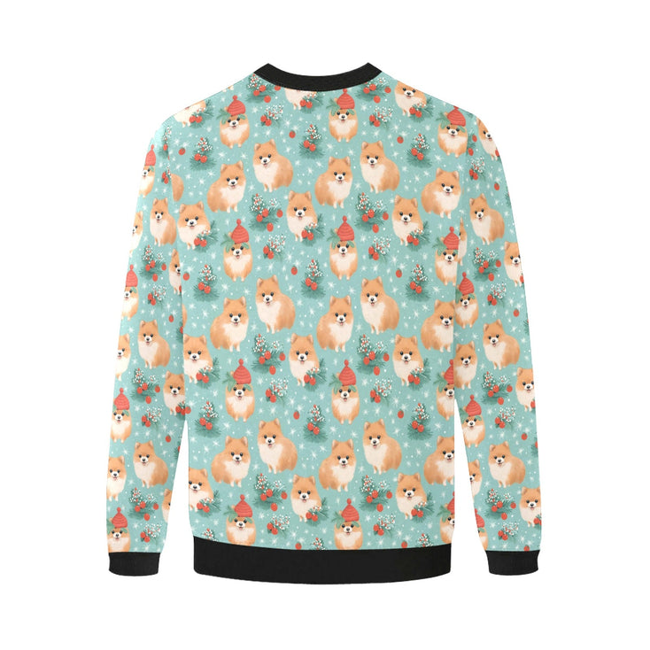 Pom-Pom Christmas Holiday Cheer Fuzzy Sweatshirt for Men-Apparel-Apparel, Christmas, Dog Dad Gifts, Pomeranian, Sweatshirt-4