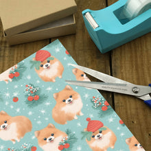Load image into Gallery viewer, Pom-Pom Christmas Holiday Cheer Gift Wrapping Paper - 2 Rolls-Christmas Ornament-Christmas,Pomeranian,Wrapping Paper-2