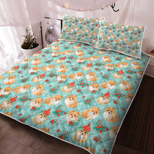 Load image into Gallery viewer, Pom-Pom Christmas Holiday Cheer Quilt Blanket Bedding Set-Bedding-Bedding, Blankets, Christmas, Home Decor, Pomeranian-3