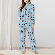 Load image into Gallery viewer, Pomeranian Pajamas for Women - XL Available - Pomeranians of Every Color-Pajamas-Apparel,Dog Mom Gifts,Pajamas,Pomeranian-Blue-XS-2