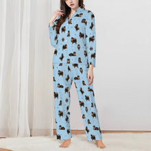 Load image into Gallery viewer, Pomeranian Pajamas for Women - XL Available - Yes I Love Black and Tan Pomeranians-Pajamas-Apparel,Dog Mom Gifts,Pajamas,Pomeranian-Blue-XS-3