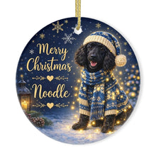 Load image into Gallery viewer, Poodle Christmas Ornament - Cozy Winter Pet Portrait Design - Personalize with Photo and Name-Christmas Ornament-Christmas,Christmas Ornament,Personalize Artwork-3