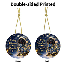 Load image into Gallery viewer, Poodle Christmas Ornament - Cozy Winter Pet Portrait Design - Personalize with Photo and Name-Christmas Ornament-Christmas,Christmas Ornament,Personalize Artwork-4