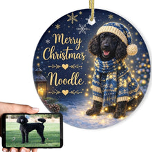 Load image into Gallery viewer, Poodle Christmas Ornament - Cozy Winter Pet Portrait Design - Personalize with Photo and Name-Christmas Ornament-Christmas,Christmas Ornament,Personalize Artwork-1