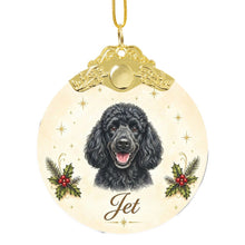 Load image into Gallery viewer, Poodle Christmas Ornament - Gold Crown Dog Portrait - Personalized with Photo and Name-Christmas Ornament-Christmas,Christmas Ornament,Personalize Artwork-3