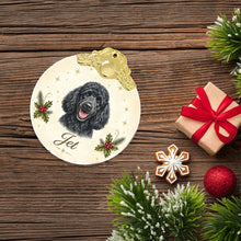 Load image into Gallery viewer, Poodle Christmas Ornament - Gold Crown Dog Portrait - Personalized with Photo and Name-Christmas Ornament-Christmas,Christmas Ornament,Personalize Artwork-7