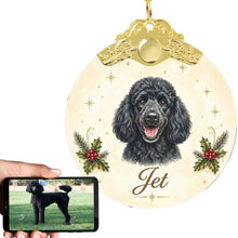 Load image into Gallery viewer, Poodle Christmas Ornament - Gold Crown Dog Portrait - Personalized with Photo and Name-Christmas Ornament-Christmas,Christmas Ornament,Personalize Artwork-1