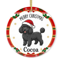 Load image into Gallery viewer, Poodle Christmas Ornament - Personalized Whimsical Holiday Cartoon Art Design - with Name-Christmas Ornament-Christmas,Personalize Artwork,Poodle-3