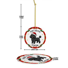 Load image into Gallery viewer, Poodle Christmas Ornament - Personalized Whimsical Holiday Cartoon Art Design - with Name-Christmas Ornament-Christmas,Personalize Artwork,Poodle-4