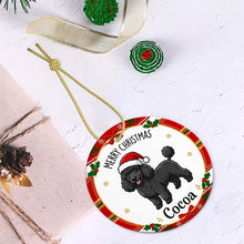 Load image into Gallery viewer, Poodle Christmas Ornament - Personalized Whimsical Holiday Cartoon Art Design - with Name-Christmas Ornament-Christmas,Personalize Artwork,Poodle-6