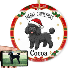 Load image into Gallery viewer, Poodle Christmas Ornament - Personalized Whimsical Holiday Cartoon Art Design - with Name-Christmas Ornament-Christmas,Personalize Artwork,Poodle-1